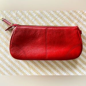 Talbots Red Leather HandHeld Clutch